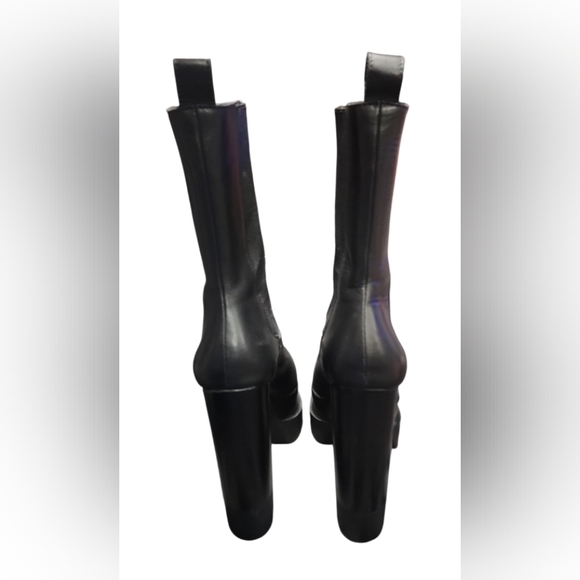 Steve Madden Millie Leather Boot Goth Witchcore Grunge Size 8.5 Chunky Lug Heel - Picture 4 of 10